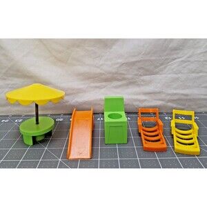 Vintage Fisher Price Little People Swimming Pool Accessories Table Slide Table
